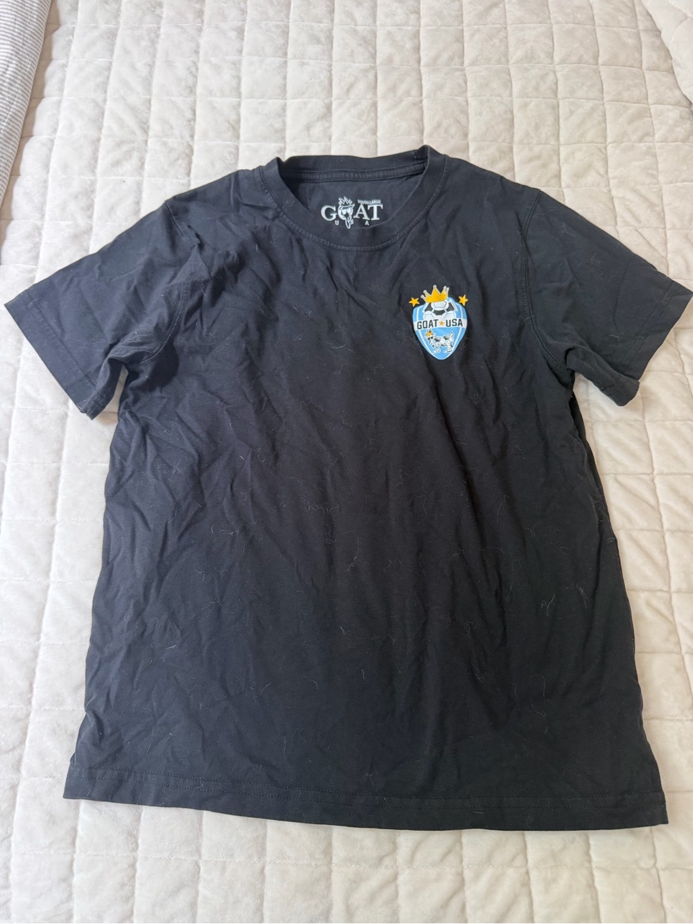 GOAT USA BOYS Black Soccer Short-Sleeve Graphic T-Shirt